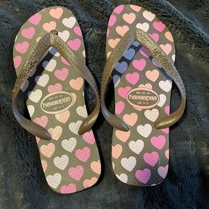 Havaianas Heart Flip Flops W sz 4/5